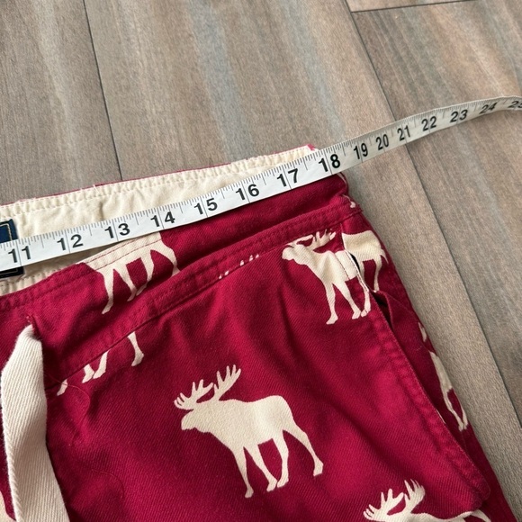 Vtg Y2K Abercrombie & Fitch men’s heavy plaid flannel pajama moose pants red - Picture 4 of 6